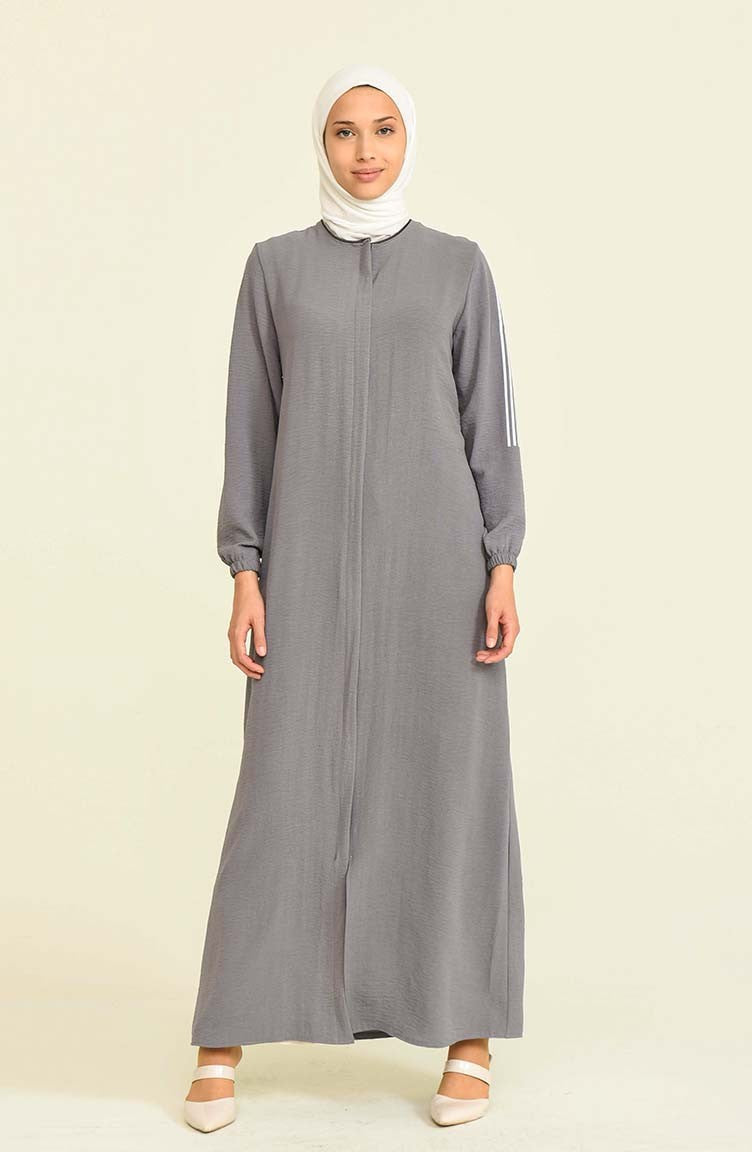 Stripe Abayas Grey