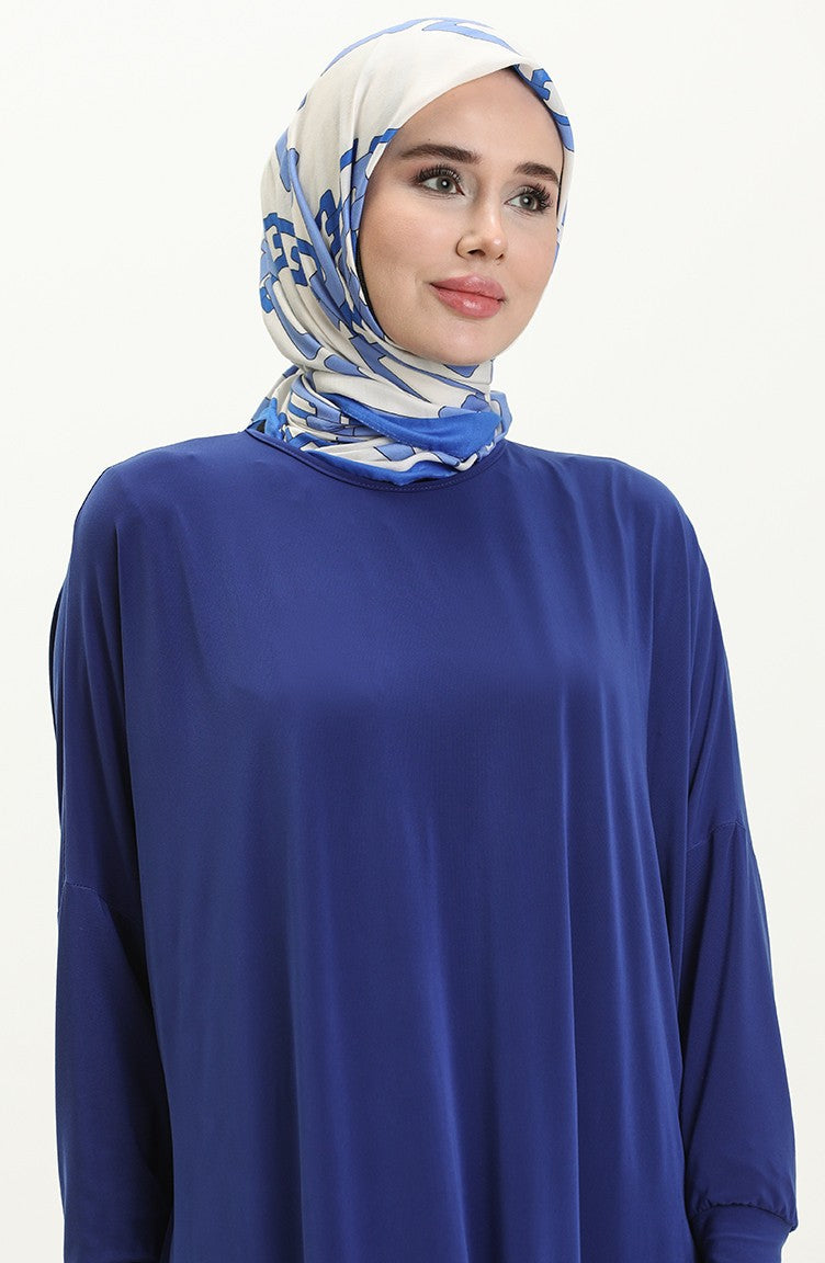 Royal Blue Bat Sleeve Abayas