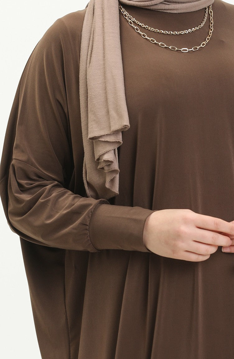 Brown Bat Sleeve Abayas