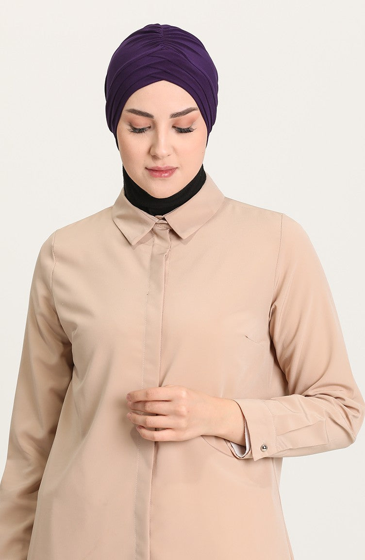 Criss-Cross Hijab Caps - Purple