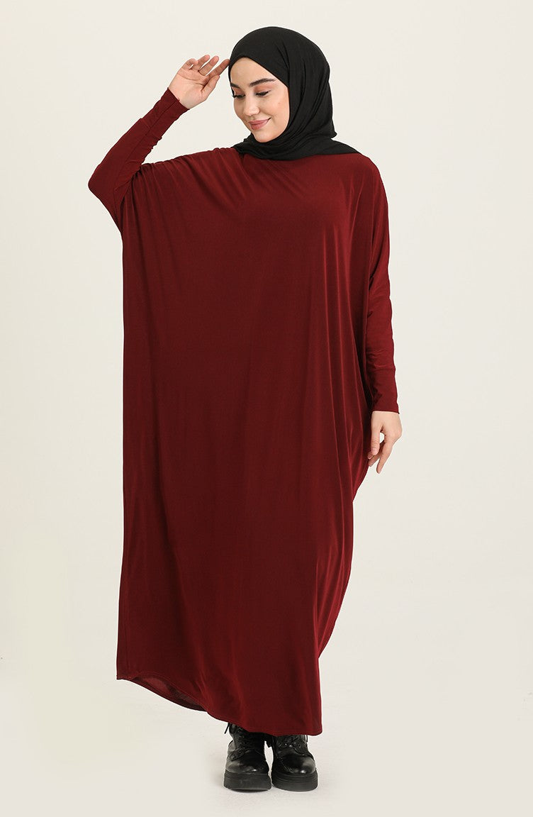 Claret Red Bat Sleeve Abayas