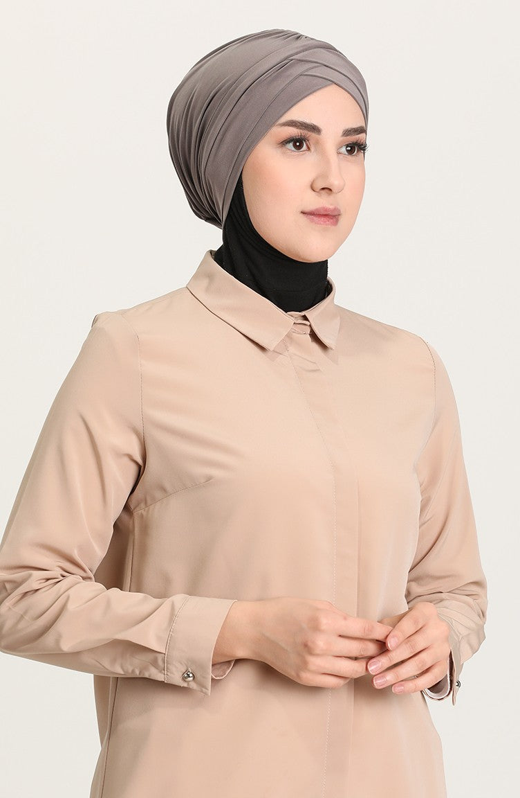 Criss-Cross Hijab Caps - Mink