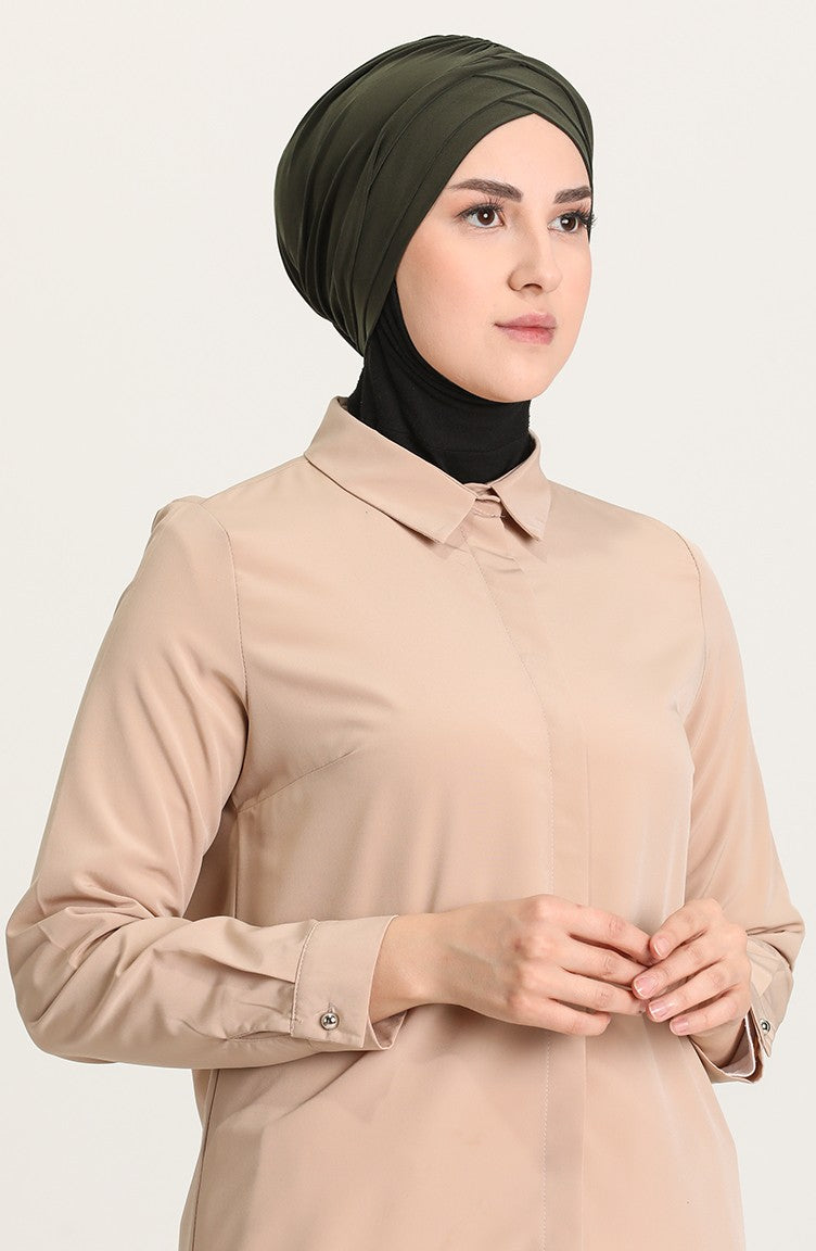 Criss-Cross Hijab Caps - Khaki