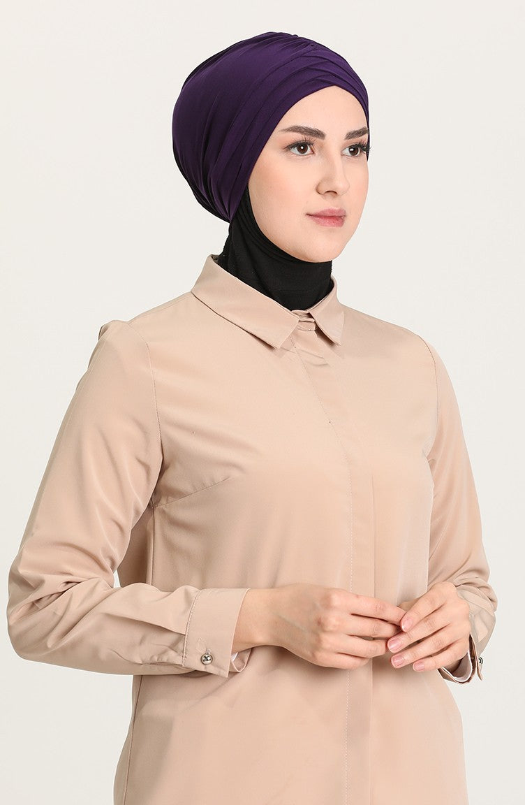 Criss-Cross Hijab Caps - Purple