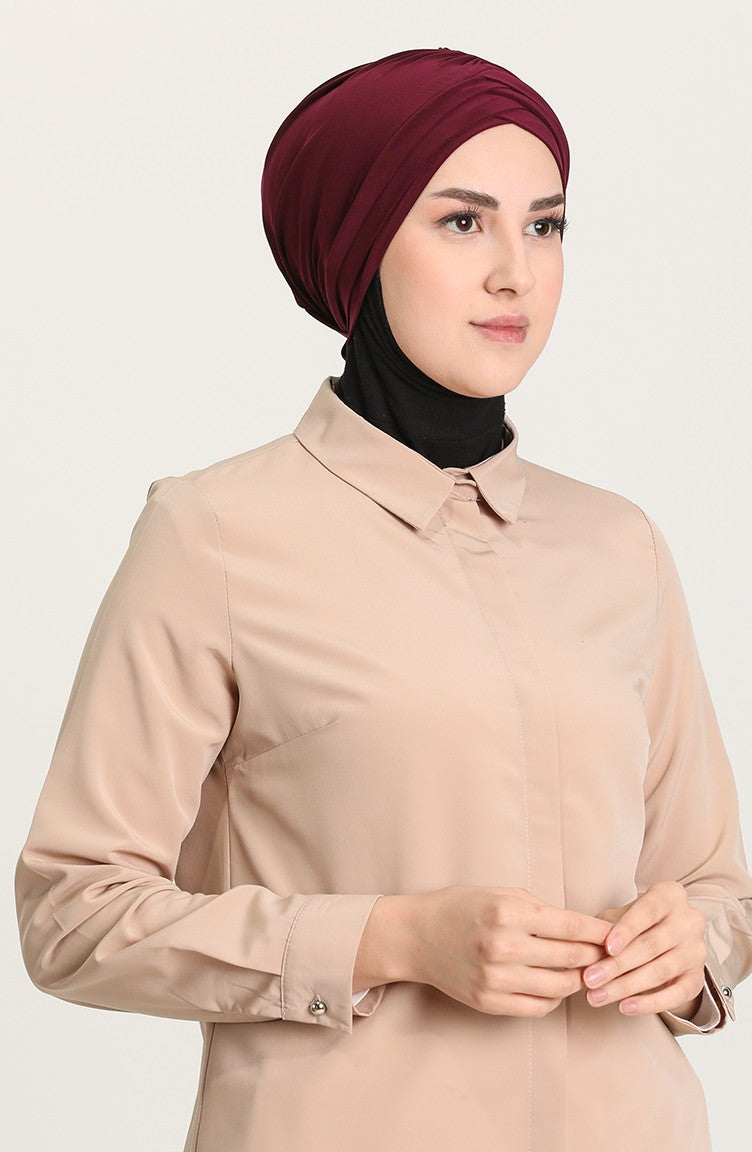 Criss-Cross Hijab Caps - Cherry