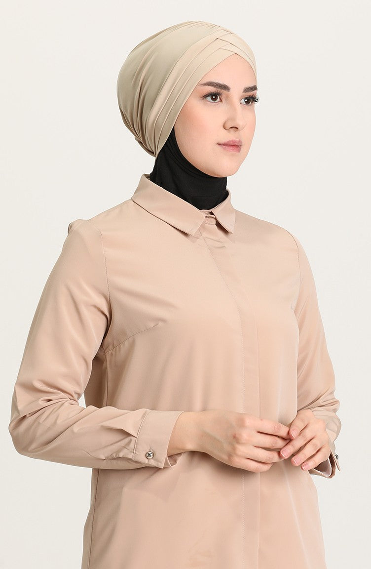 Criss-Cross Hijab Caps - Beige