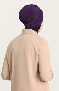 Criss-Cross Hijab Caps - Purple