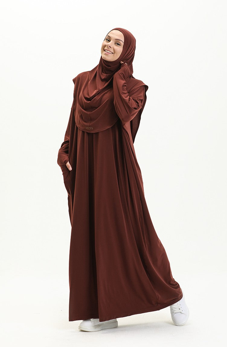 Brown 2 Piece Abaya